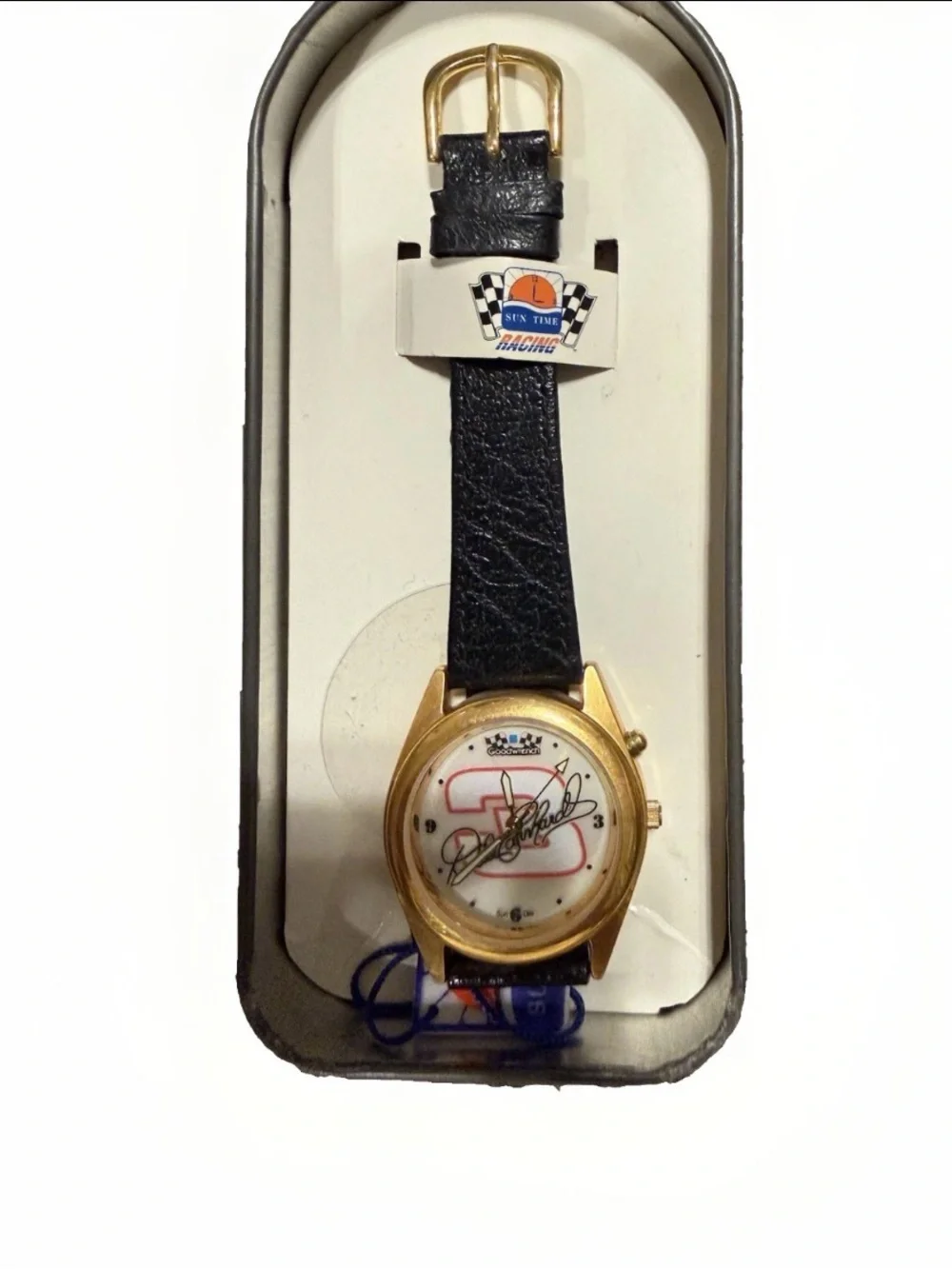 Dale Earnhardt 1994 Sun Time Wrist Watch Black Leather Band New Never Worn